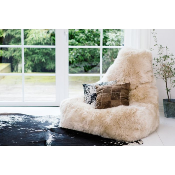 Keiko M Premium Long | komfortowy fotel ze skóry z długim włosiem | owcza skóra