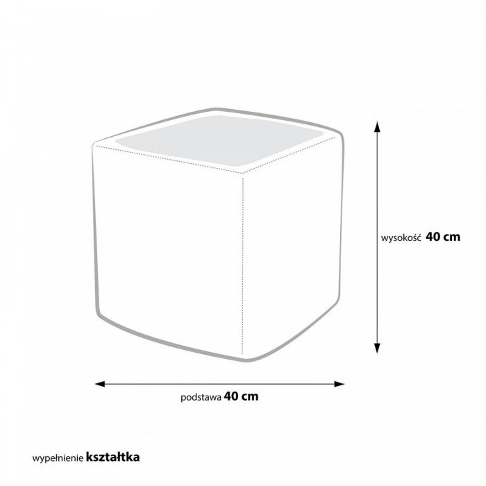 Cube Premium | stabilna kwadratowa pufa | skóra bydlęca